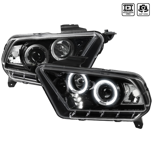 Spec-D Tuning 10-13 Ford Mustang Projector Headlights LHP-MST10BK-TM - main